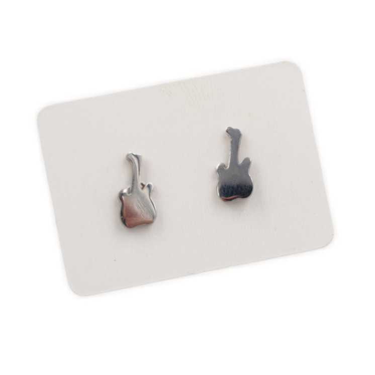 Stainless Steel Stud Earrings - Guitars
