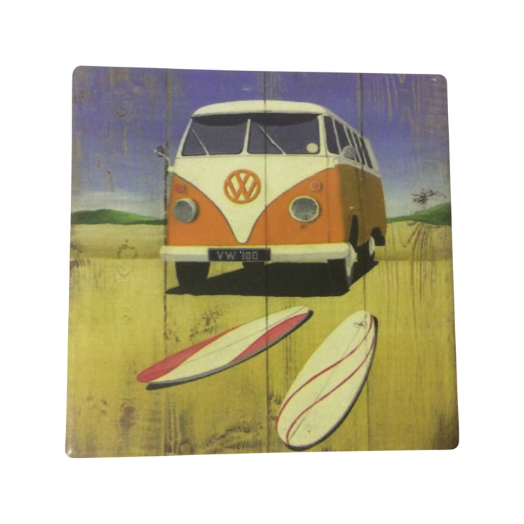 Kombi & Surfboard  Ceramic Trivet