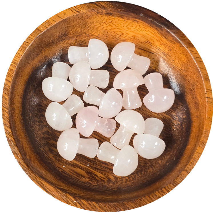 2cm Gemstone Mushroom - Rose Quartz