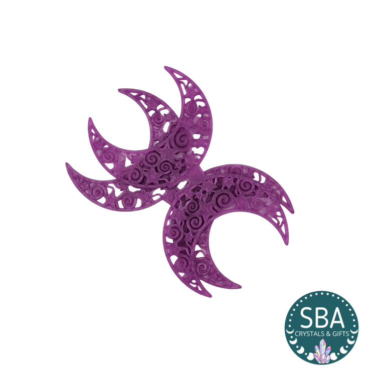 Large Purple Fancy Moon &  Stars Sphere Stand