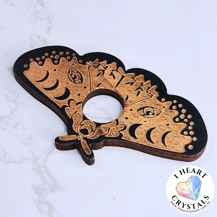 Wooden Sphere Stand - Lunar Moth