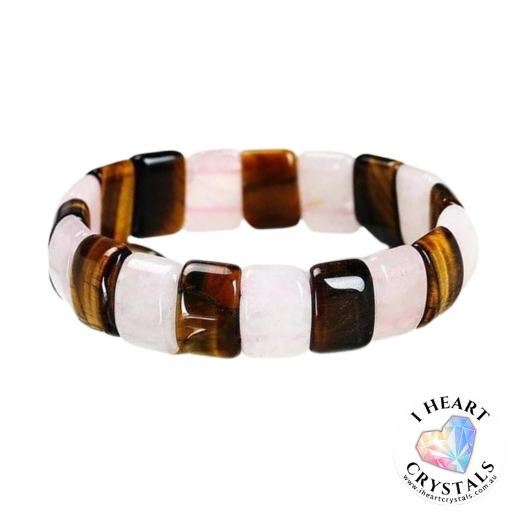 Gemstone Bracelet - Rose Quartz & Tiger Eye