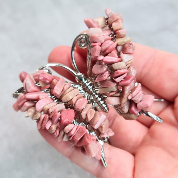 Gemstone Butterfly - Pink Rhodonite