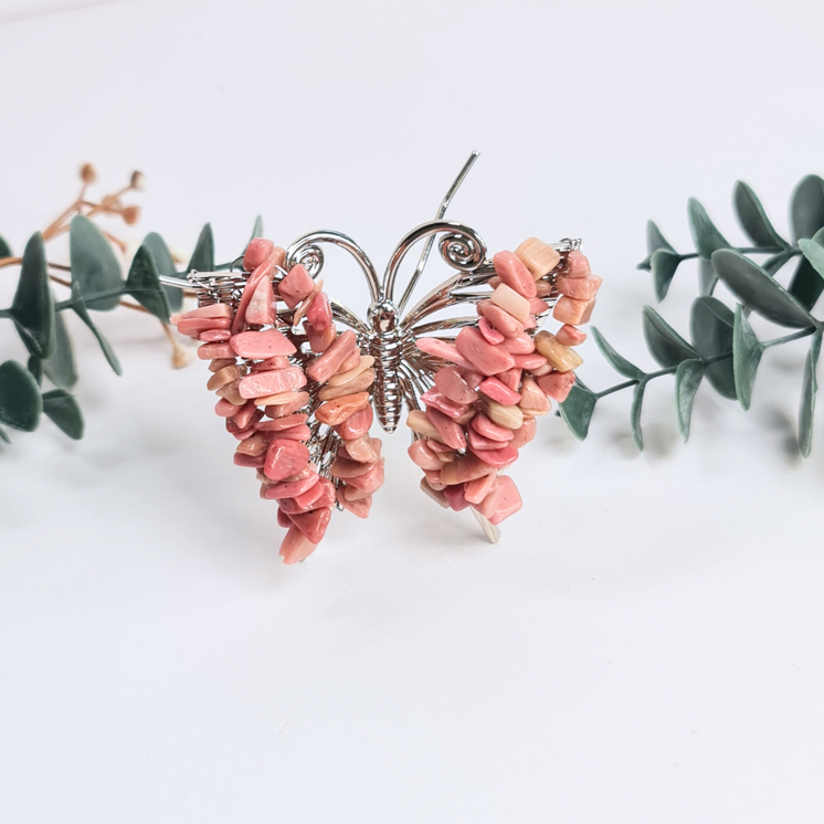Gemstone Butterfly - Pink Rhodonite