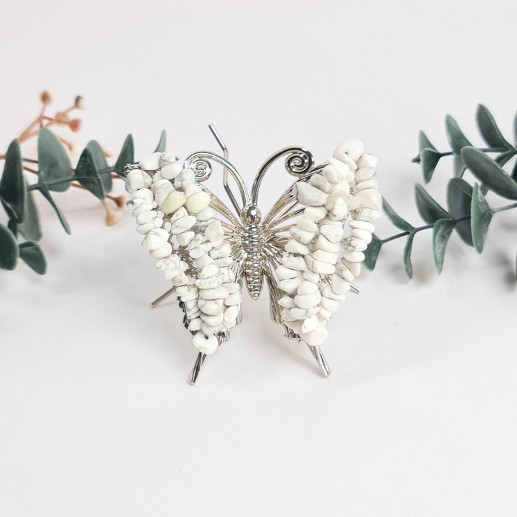 Gemstone Butterfly - White Howlite