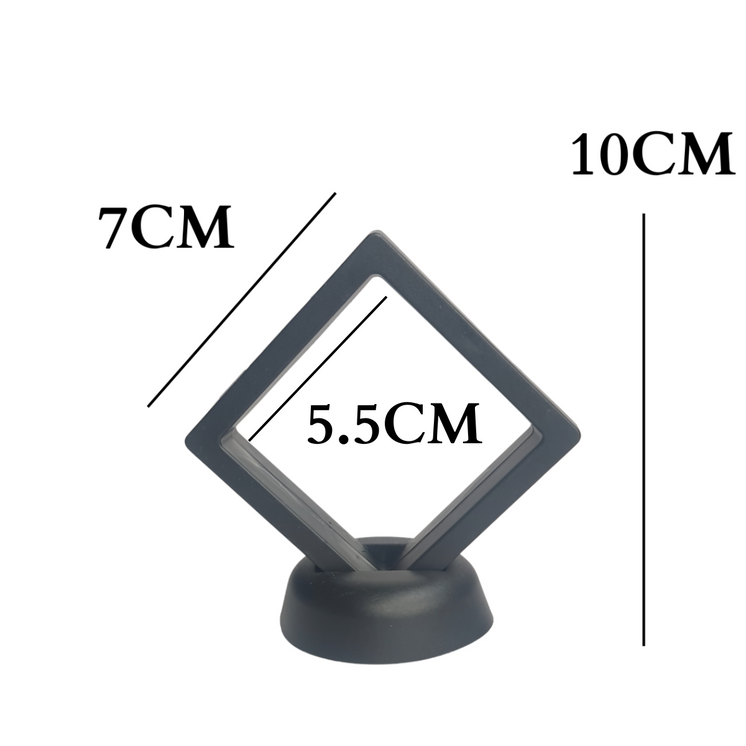 7cm Small Square Floating Display Stand - Black
