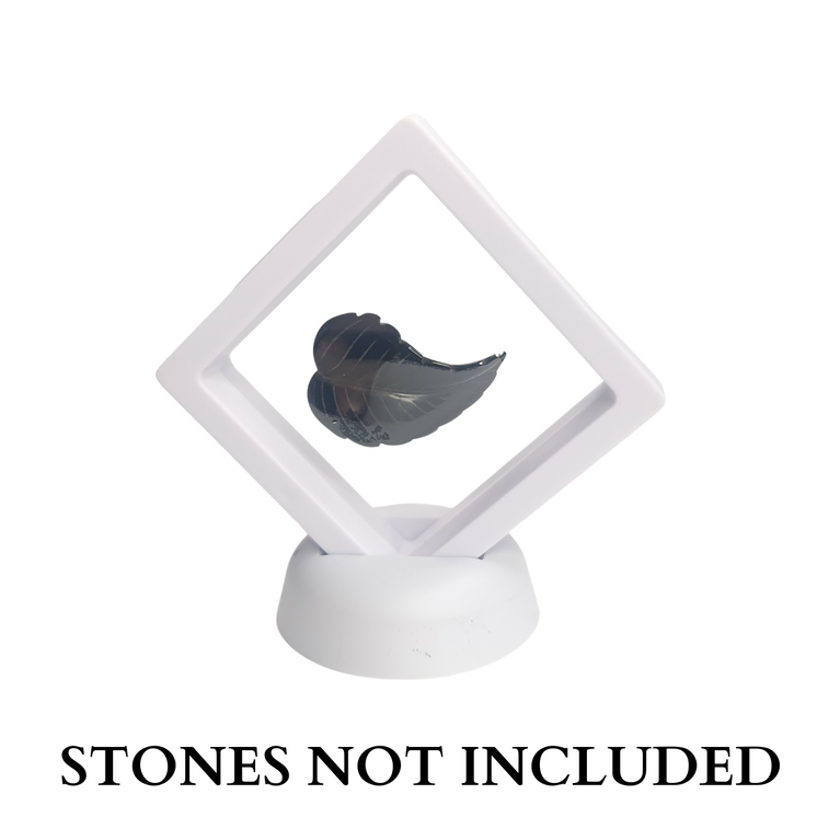 7cm Small Square Floating Display Stand - White
