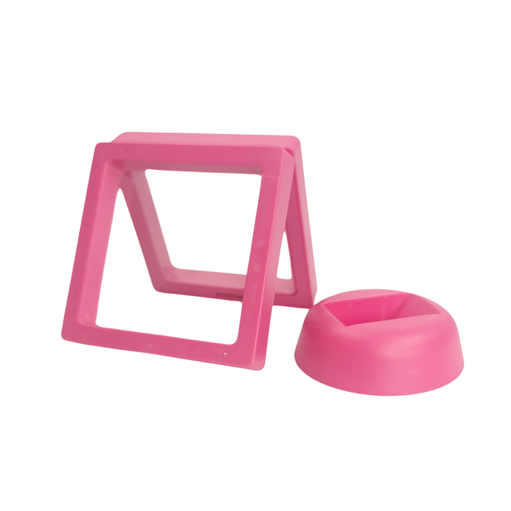 7cm Small Square Floating Display Stand - Dark Pink