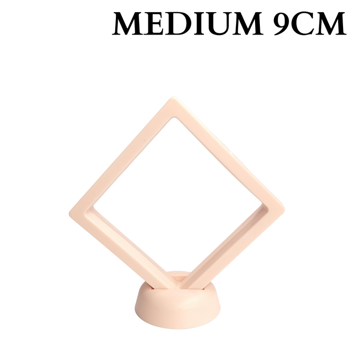 9cm Medium Square Floating Display Stand - Apricot