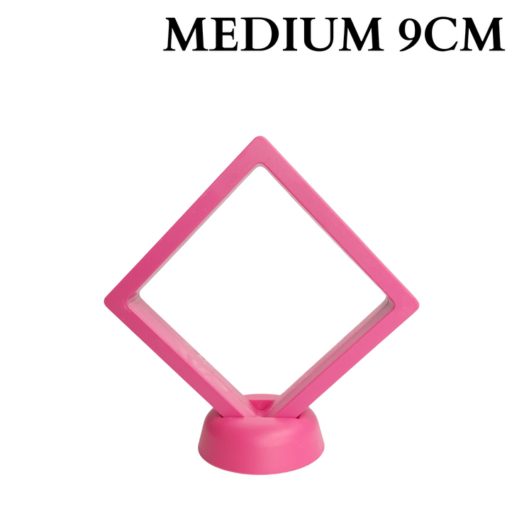 9cm Medium Square Floating Display Stand - Dark Pink