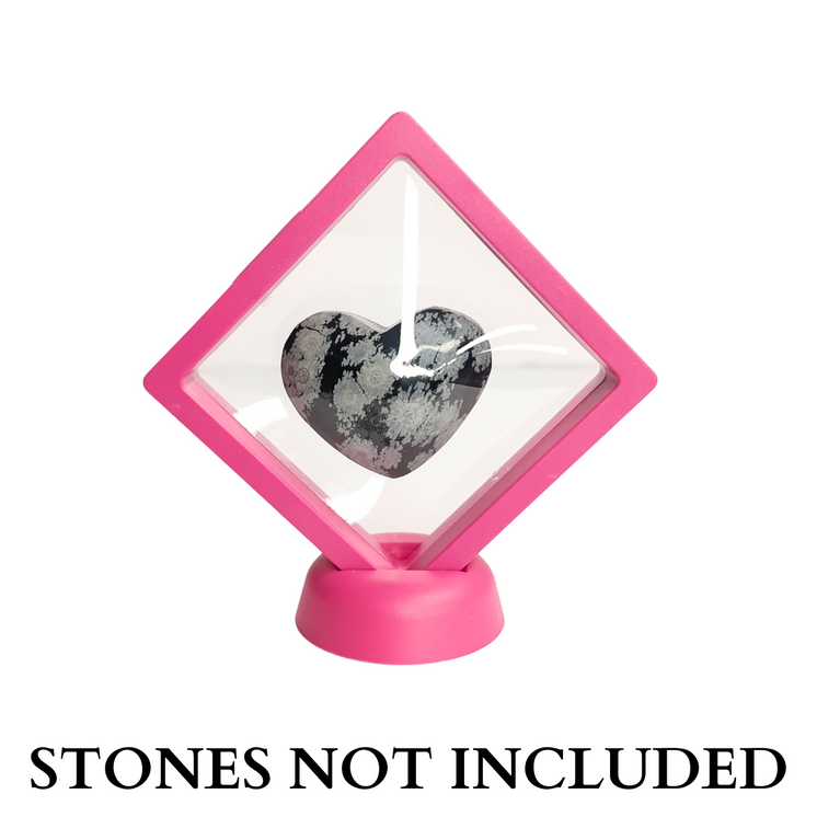 9cm Medium Square Floating Display Stand - Dark Pink