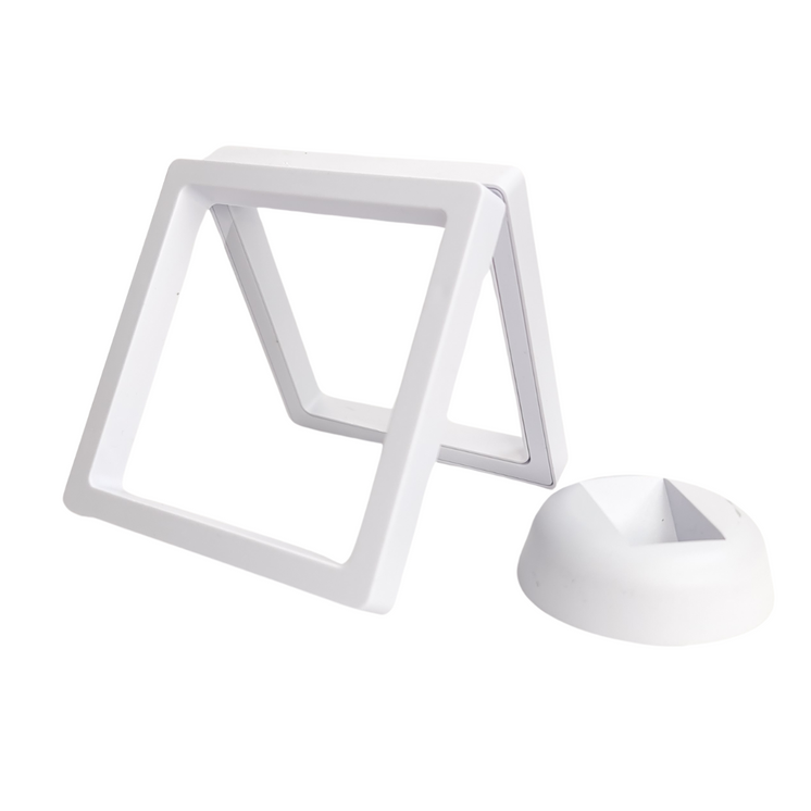 9cm Medium Square Floating Display Stand - White