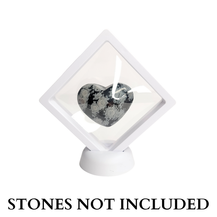 9cm Medium Square Floating Display Stand - White