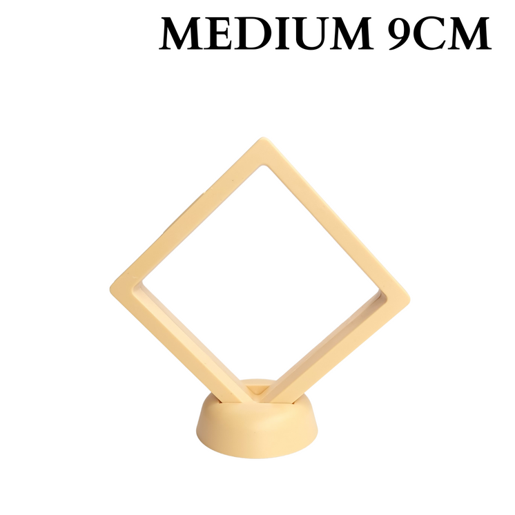 9cm Medium Square Floating Display Stand - Yellow