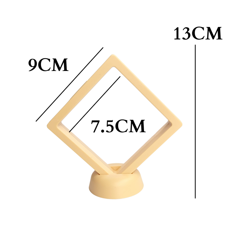 9cm Medium Square Floating Display Stand - Yellow