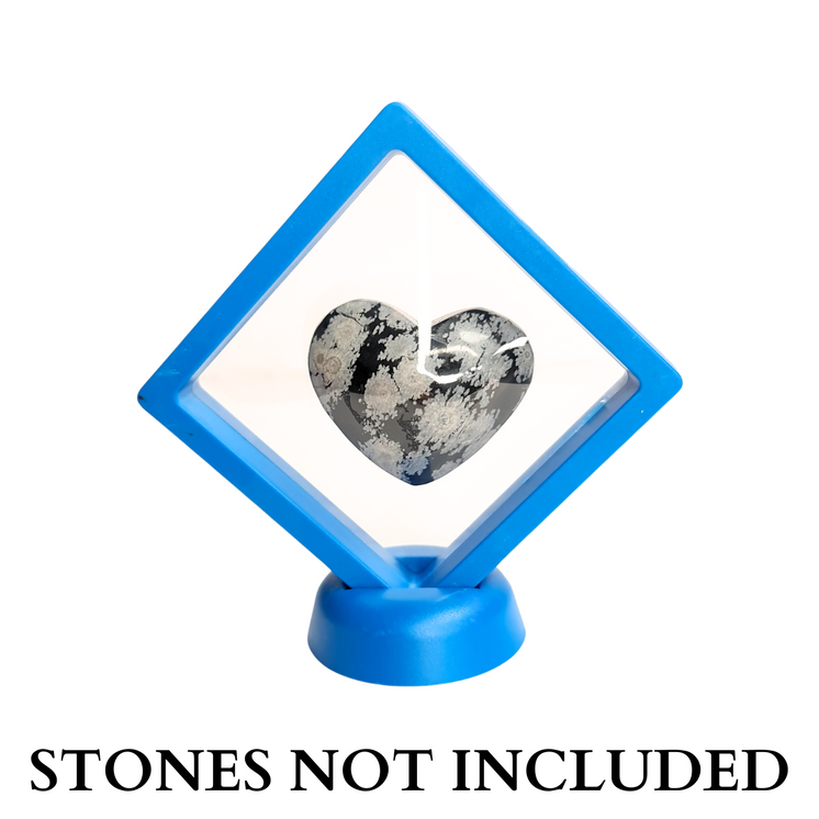 9cm Medium Square Floating Display Stand - Blue