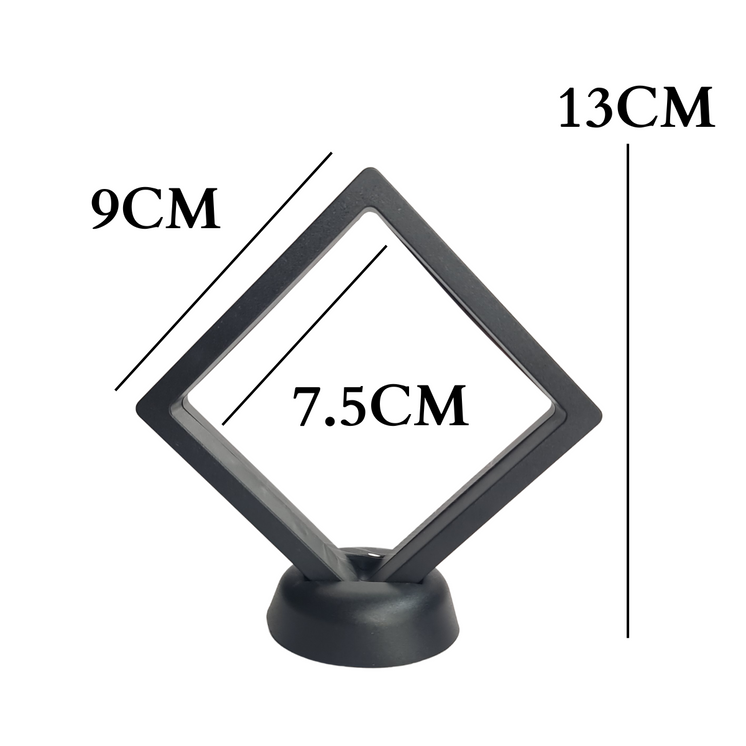 9cm Medium Square Floating Display Stand - Black