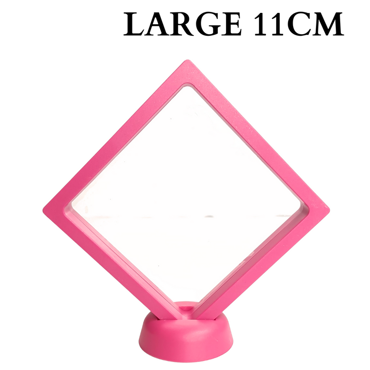 11cm Large Square Floating Display Stand - Dark Pink