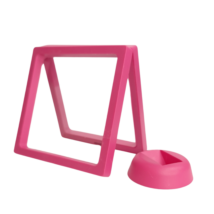 11cm Large Square Floating Display Stand - Dark Pink