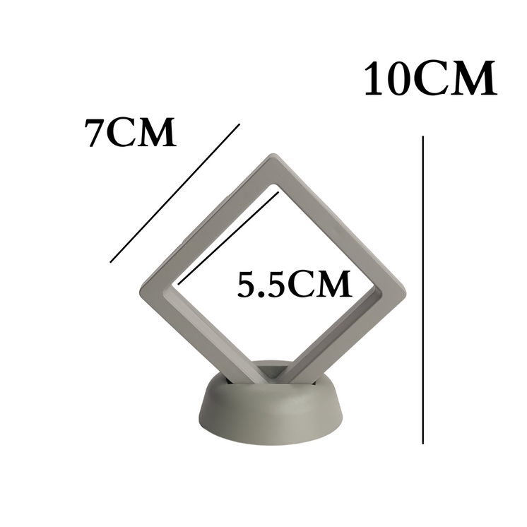 7cm Small Square Floating Display Stand - Grey