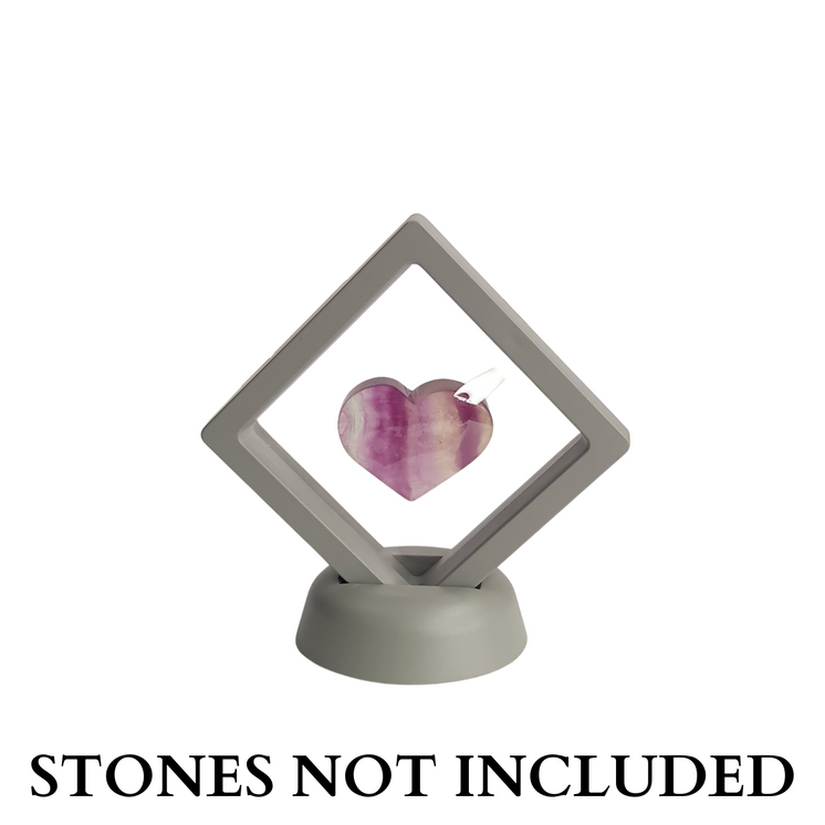 7cm Small Square Floating Display Stand - Grey