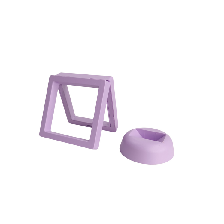 7cm Small Square Floating Display Stand - Purple