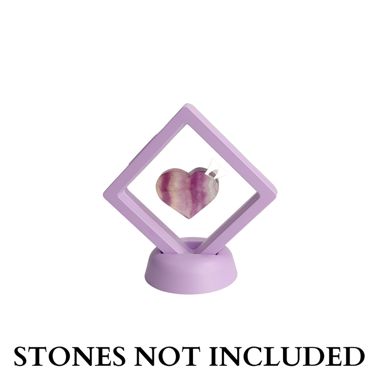 7cm Small Square Floating Display Stand - Purple