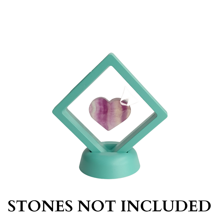 7cm Small Square Floating Display Stand - Turquoise