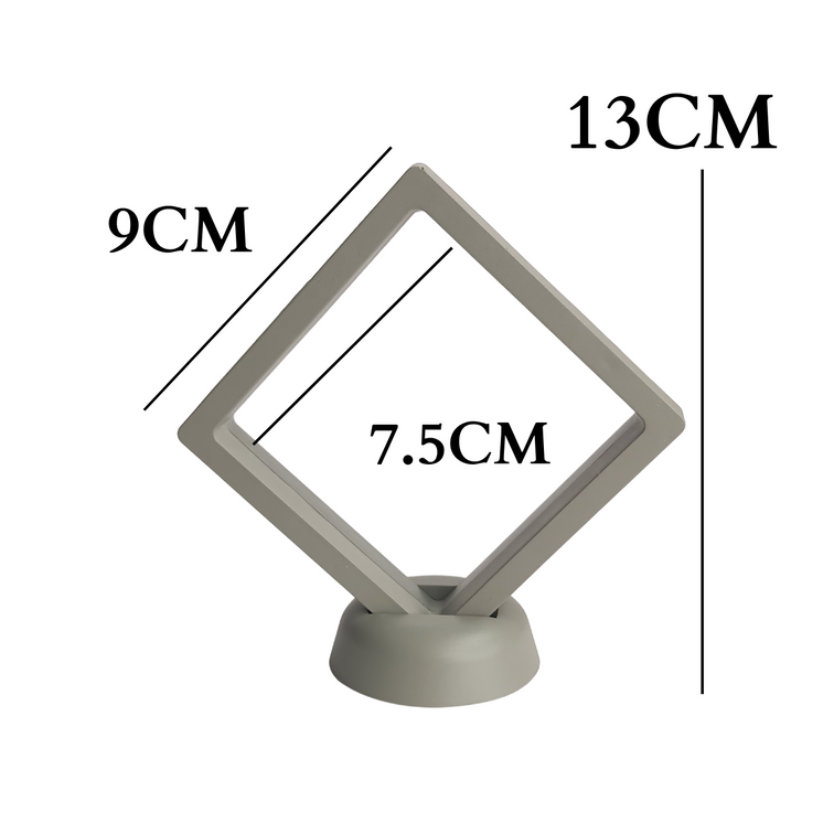 9cm Medium Square Floating Display Stand - Grey