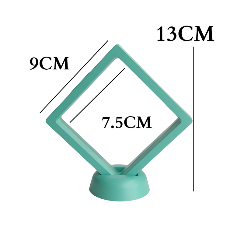 9cm Medium Square Floating Display Stand - Turquoise
