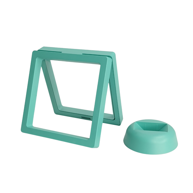 9cm Medium Square Floating Display Stand - Turquoise