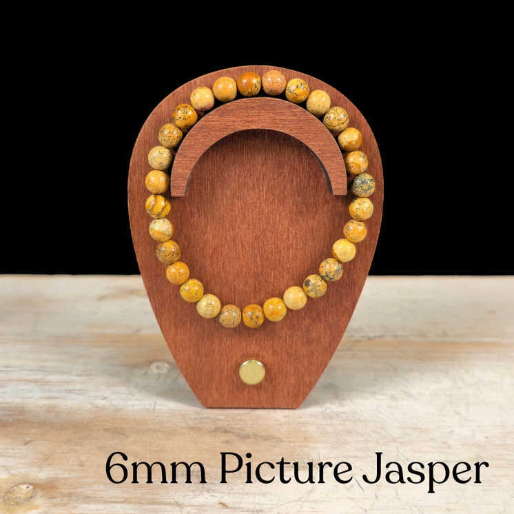 6mm Picture Jasper Gemstone Bracelet