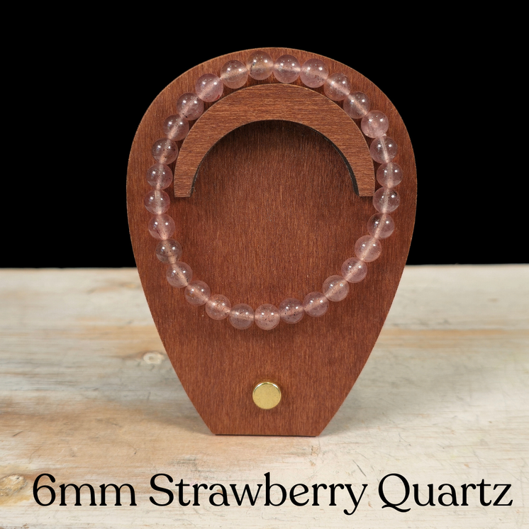 6mm Strawberry Quartz Gemstone Bracelet