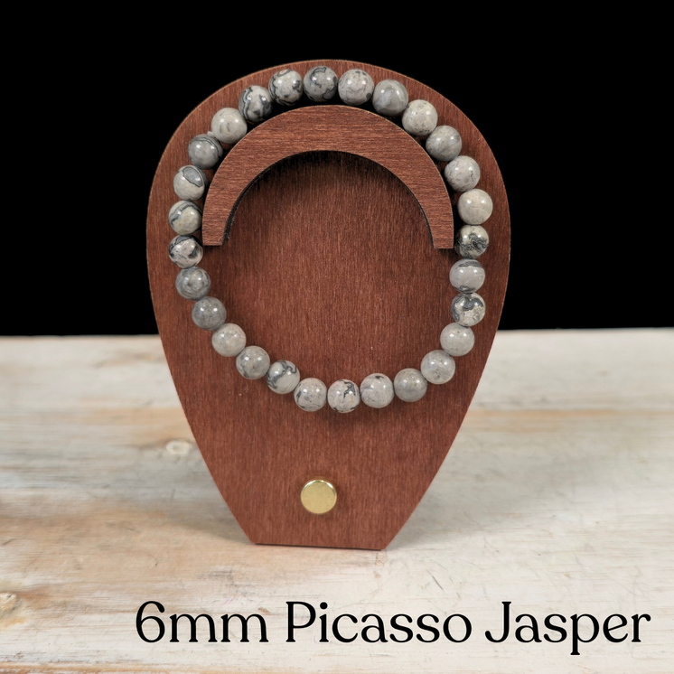 6mm Picasso Jasper Gemstone Bracelet