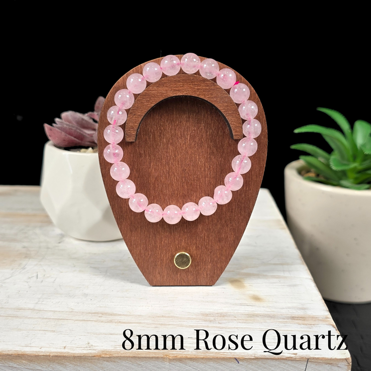 8mm Rose Quartz Gemstone Bracelet