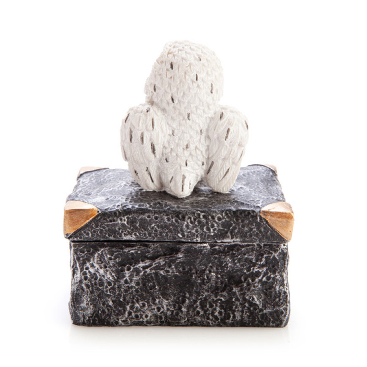 Snowy Owl Treasure Chest Trinket Box