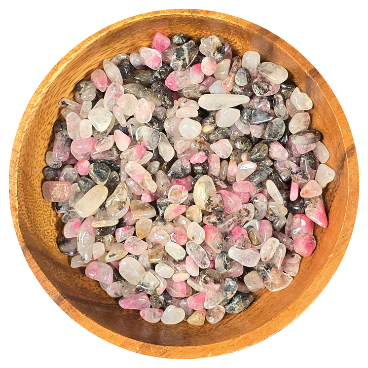 Gemstone Chips 100g - Rhodonite & Quartz
