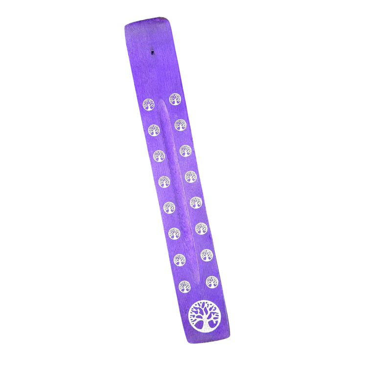 Wooden Incense Ash Catcher - Purple Tree