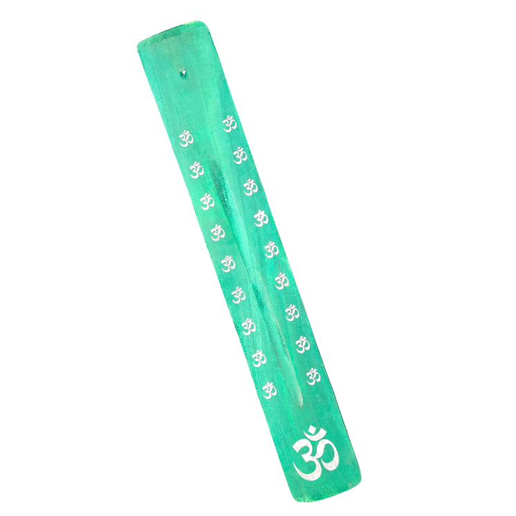 Wooden Incense Ash Catcher - Green Om