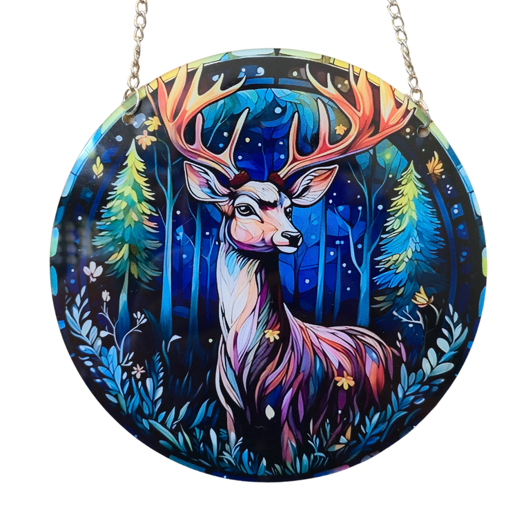 15cm Acrylic Suncatcher - Enchanted Forest Deer