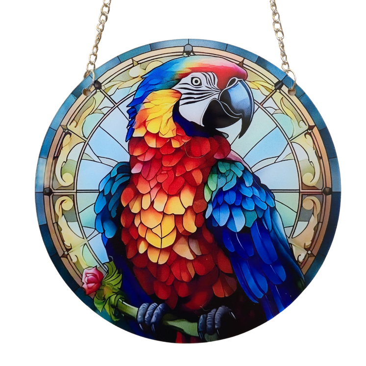15cm Acrylic Suncatcher - Red Macaw