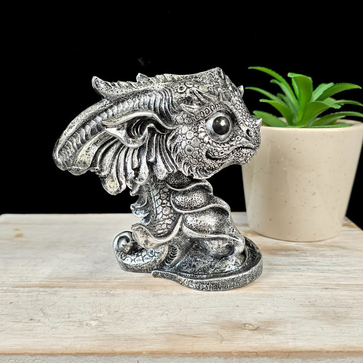 Silver Baby Dragon Sphere Stand