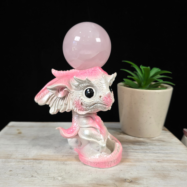 Light Pink Baby Dragon Sphere Stand