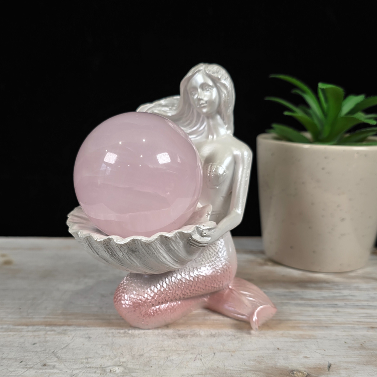 Pink Mermaid Sphere Stand