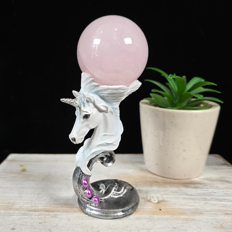 White Unicorn Sphere Stand