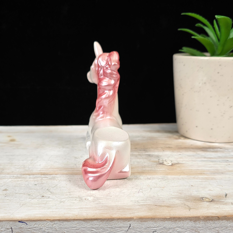 White Laying Unicorn Sphere Stand