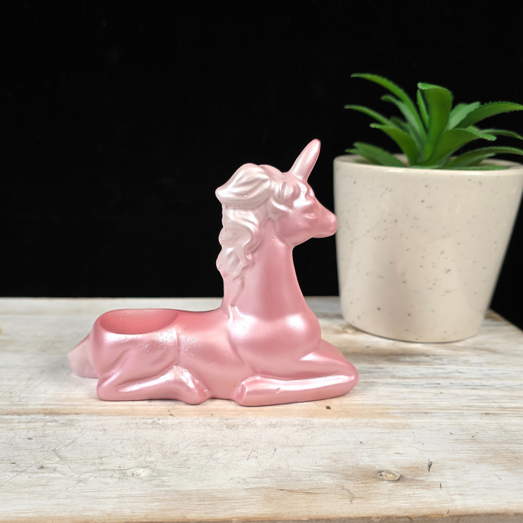 Pink Laying Unicorn Sphere Stand