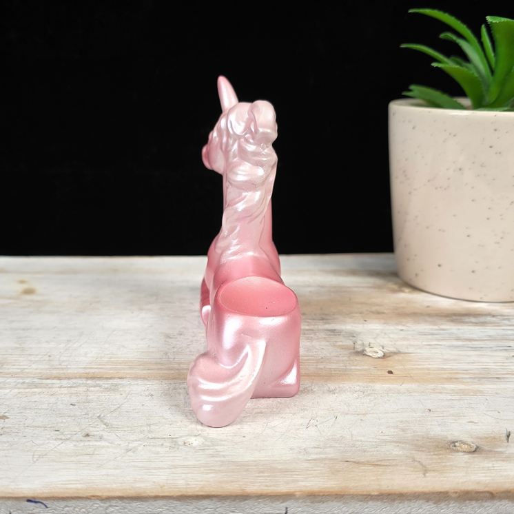 Pink Laying Unicorn Sphere Stand