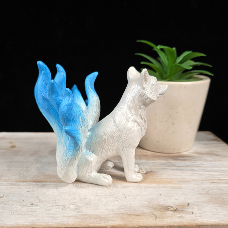 Blue 9 Tail Fox Sphere Stand