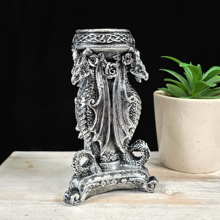 Silver Triple Dragon Sphere Stand